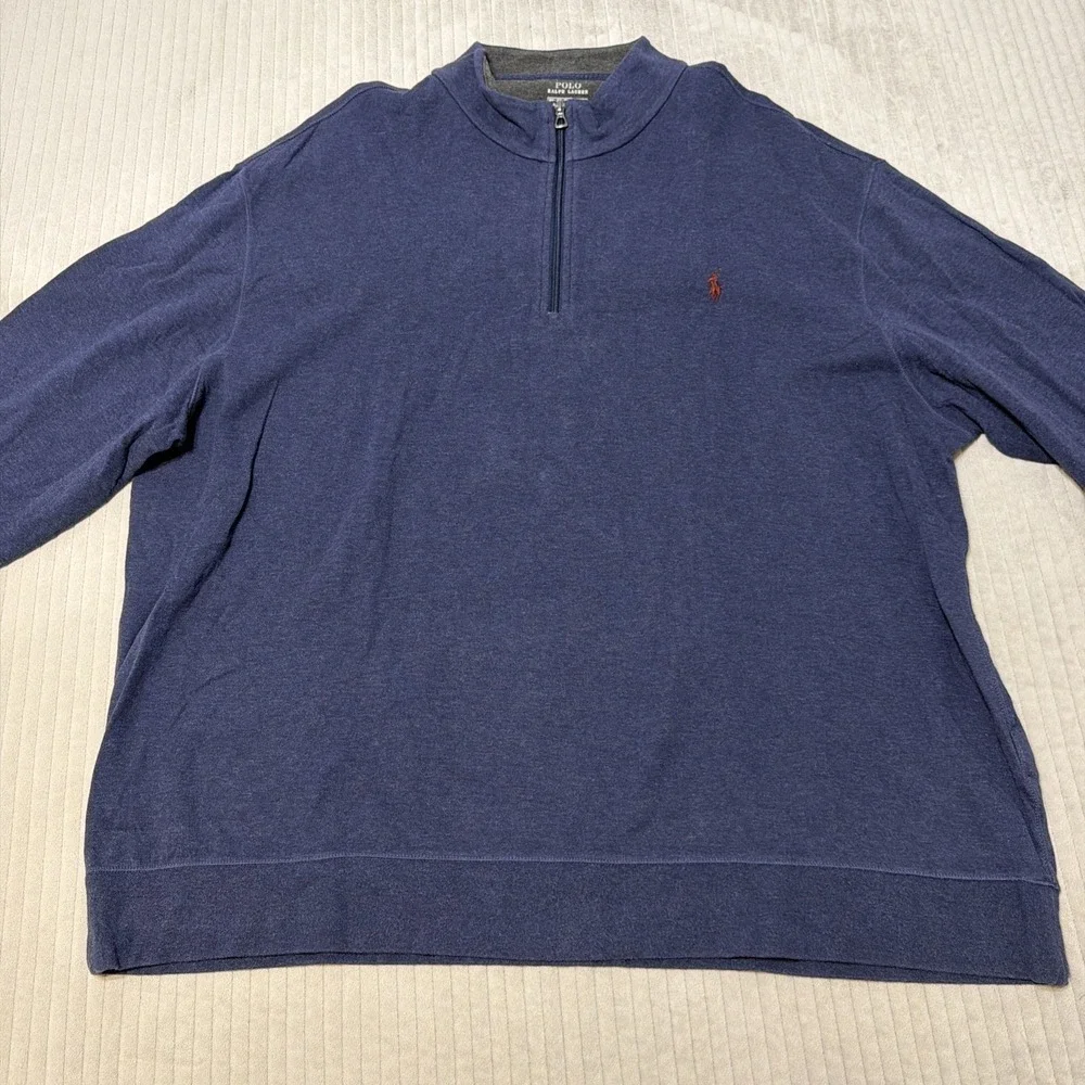 Polo Ralph Lauren 1/4 Zip Pullover Mens 3XB Black Long Sleeve Performance Pony